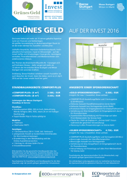 GR&Uuml;NES GELD AUF DER INVEST 2016