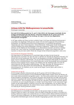 Gr&uuml;nes Licht f&uuml;r Weltcuprennen in Lenzerheide