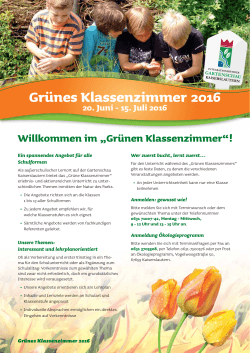 Grünes Klassenzimmer 2016 - Gartenschau Kaiserslautern