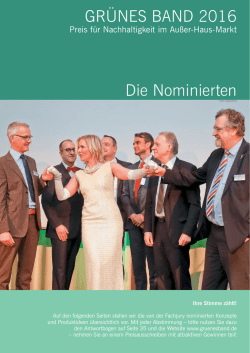 GR&Uuml;NES BAND 2016 Die Nominierten