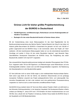 Gr&uuml;nes Licht f&uuml;r bisher gr&ouml;&szlig;te Projektentwicklung der BUWOG in