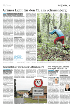 Gr&uuml;nes Licht f&uuml;r den OL am Schauenberg