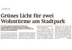 Gr&uuml;nes Licht f&uuml;r zwei Wohnt&uuml;rme am Stadtpark