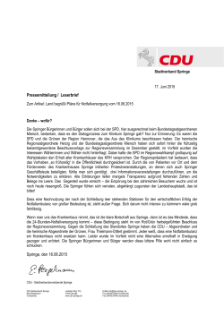 weiterlesen... - CDU Stadtverband Springe