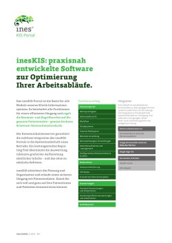 inesKIS: praxisnah entwickelte Software zur Optimierung Ihrer