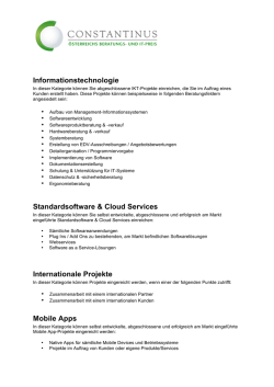 Informationstechnologie Standardsoftware & Cloud Services
