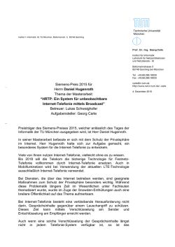 info - Lehrstuhl f&uuml;r Netzarchitekturen und Netzdienste