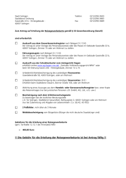 Infoblatt Reisegewerbekarte