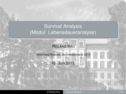 Survival Analysis - Universität Rostock
