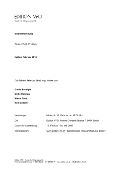 Medienmitteilung (Download PDF) - Verein für Originalgraphik