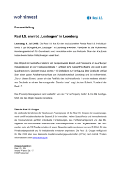 Real I.S. erwirbt „Leobogen“ in Leonberg