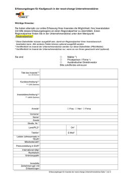 Erfassungsbogen für Kaufgesuch - Nexxt