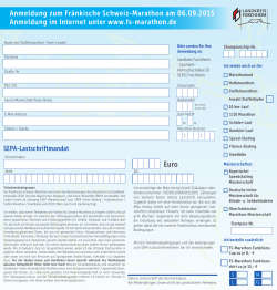 Anmeldung zum Fränkische Schweiz