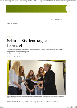 Schule: Zivilcourage als Lernziel - Burgweinting