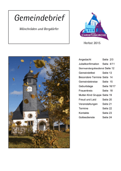 Gemeindebrief - Kirchengemeinde Christuskirche Rödental