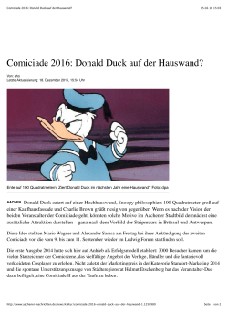 Comiciade 2016: Donald Duck auf der Hauswand?