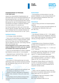 Zusatzinformationen zur Entsorgung in der Stadt