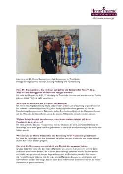 Interview mit Dr. Bruno Baumgartner, dipl