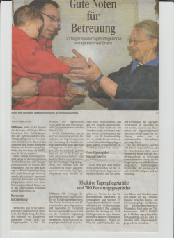G&ouml;ttinger Tageblatt - Kindertagespflege G&ouml;ttingen