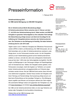 Info des VBB zur Verkehrserhebung