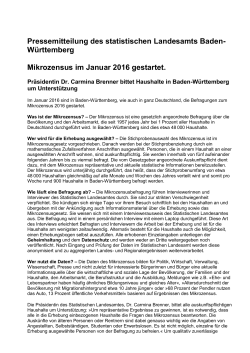 Württemberg Mikrozensus im Januar 2016 gestartet.