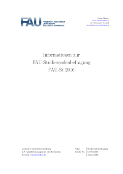Informationen zur FAU-Studierendenbefragung 2016