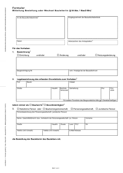 Bauaufsicht 119 - Mitteilung Bestellung oder Wechsel Bauleiter/in