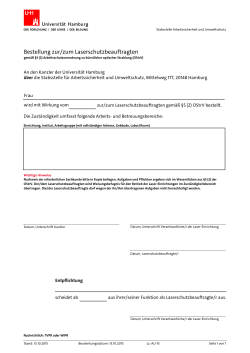 Bestellung Laserschutzbeauftragter