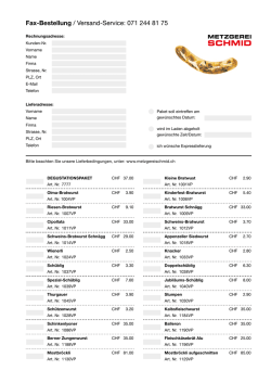 Fax-Bestellung / Versand