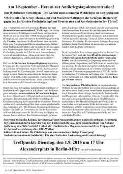 Antikiriegstagsaufruf Berlin - RF-News