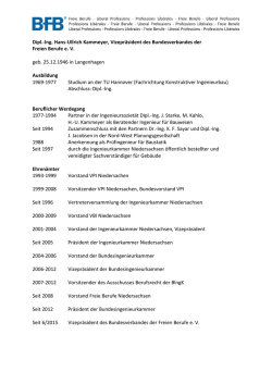 Dipl.-lng. Hans-Ullrich Kammeyer, Vizepr&auml;sident des