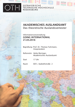 Informationsveranstaltung Begr&uuml;&szlig;ung: Prof. Dr
