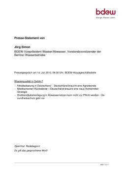 Presse-Statement von Jörg Simon BDEW