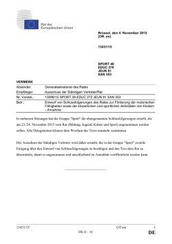 13431/15 GT/sm 1 DG E - 1C In mehreren Sitzungen hat die Gruppe