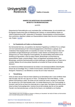 Hinweise zum Verfassen von Hausarbeiten