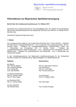 Informationen zur Bayerischen Apothekerversorgung