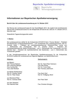 Informationen zur Bayerischen Apothekerversorgung