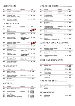 Preisliste Juli 2015
