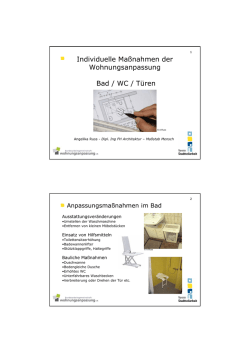 Individuelle Ma&szlig;nahmen der Wohnungsanpassung Bad / WC / T&uuml;ren