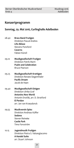 Konzertprogramm - Kreismusiktag Adelboden