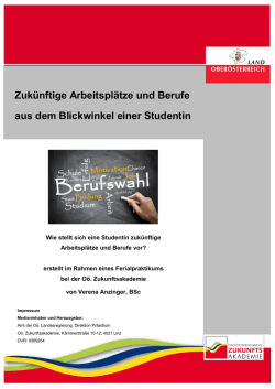 Zukünftige Arbeitsplätze und Berufe aus dem Blickwinkel einer