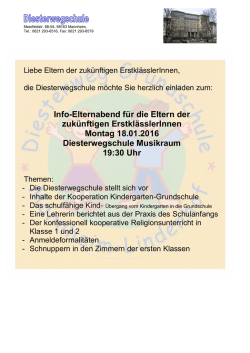 Info-Elternabend f&uuml;r die Eltern der zuk&uuml;nftigen Erstkl&auml;sslerInnen