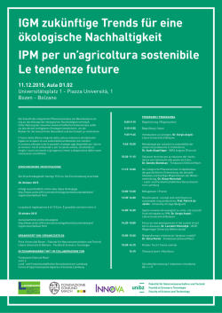 IGM zuk&uuml;nftige Trends f&uuml;r eine &ouml;kologische Nachhaltigkeit IPM per
