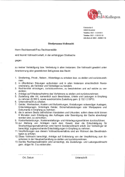 Vollmacht OWi- und Strafrecht