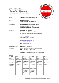 Duan Wei Kurs 2015 Baguazhang, Changquan, Taijiquan (Yang