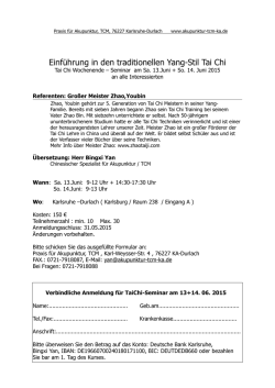Einf&uuml;hrung in den traditionellen Yang-Stil Tai Chi