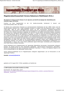 Methfessel - Japanologie - Goethe