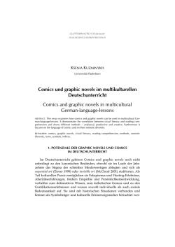 Comics und graphic novels im multikulturellen Deutschunterricht