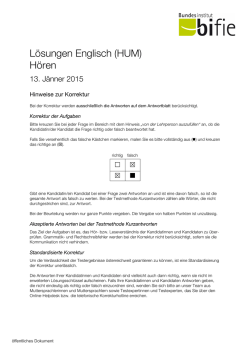 Lösungen Englisch (HUM) Hören