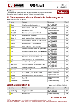 PPM Aktuell 13/2016 - Wocheninfo